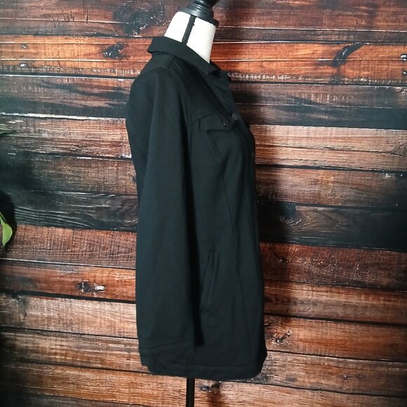 Chico's Jacket Size 0 US Small Black Ponte Stretch Button Front - Picture 7 of 9
